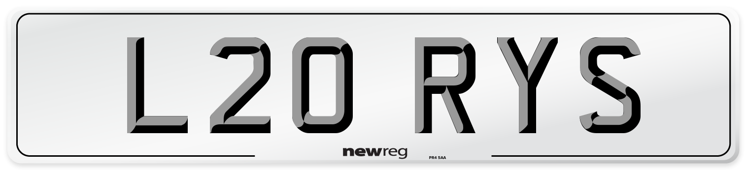 L20 RYS Number Plate from New Reg
